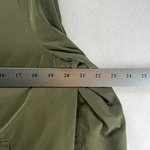 Nine West Jacket Womens Sz S Moto Bomber Asymmetric Zip Long Sleeve Olive Green - Picture 11 of 13